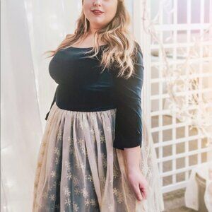 Modcloth Collectif A Night To Remember Velvet Snowflake Dress 4xl